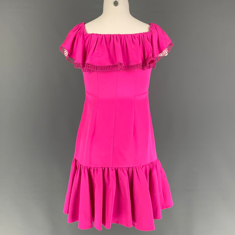REBECCA TAYLOR Size XS Pink Silk Off-Shoulder Dress