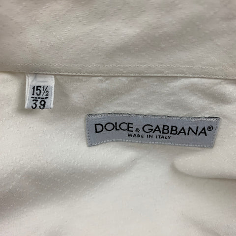 DOLCE & GABBANA Size S White Cotton French Cuff Long Sleeve Shirt