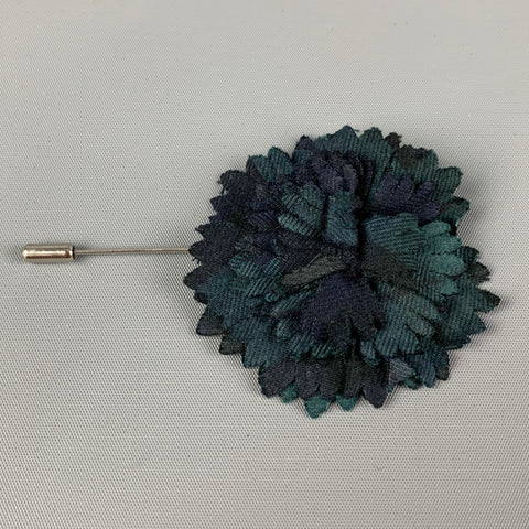 LANVIN Dark Blue Fabric Floral Brooch