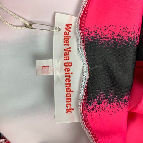 WALTER VAN BEIRENDONCK SS22 Size L Pink Graphic Nylon Jersey Bike Top