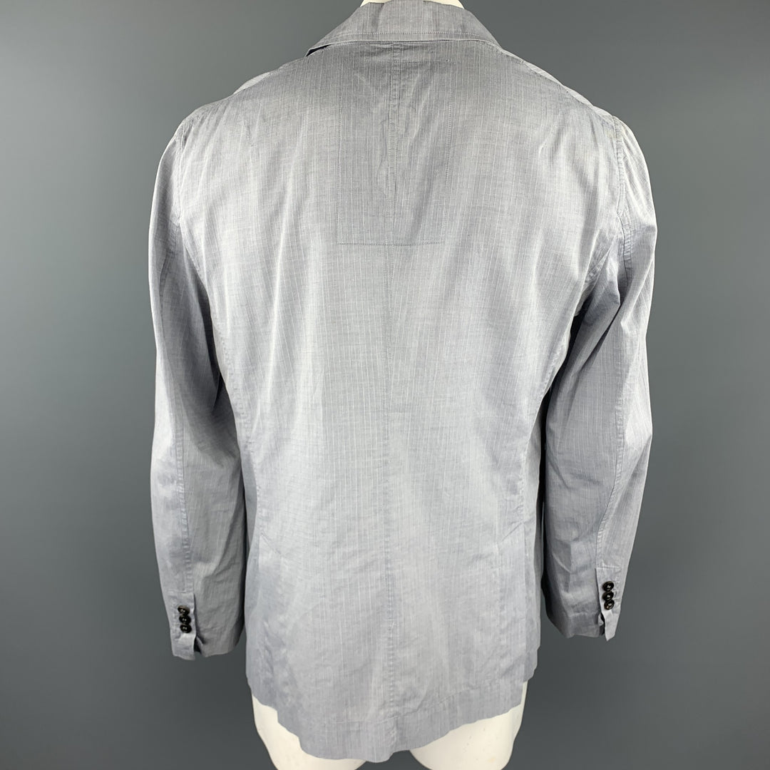 YVES SAINT LAURENT Size 44 Grey Window Pane Cotton Light Weight Sport Coat
