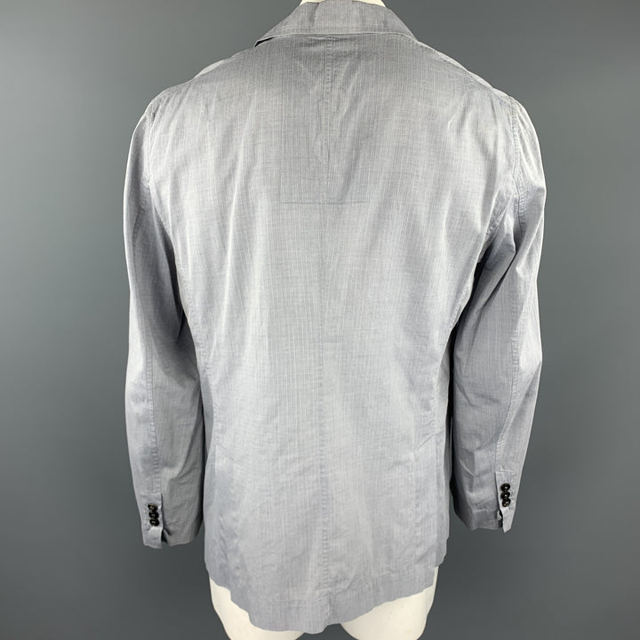 YVES SAINT LAURENT Taille 44 Manteau de sport léger en coton à carreaux de fenêtre gris
