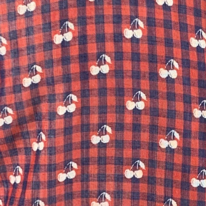 VIVIENNE WESTWOOD Size 36 Red White Blue Checkered Cotton Long Sleeve Shirt