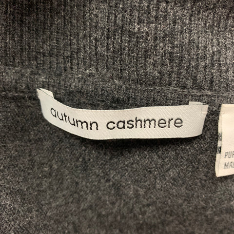 AUTUMN  CASHMERE Size S Grey Cashmere Shawl Collar Cardigan