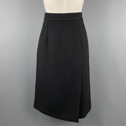 MARNI Size M Black Wool A Line Slit Skirt
