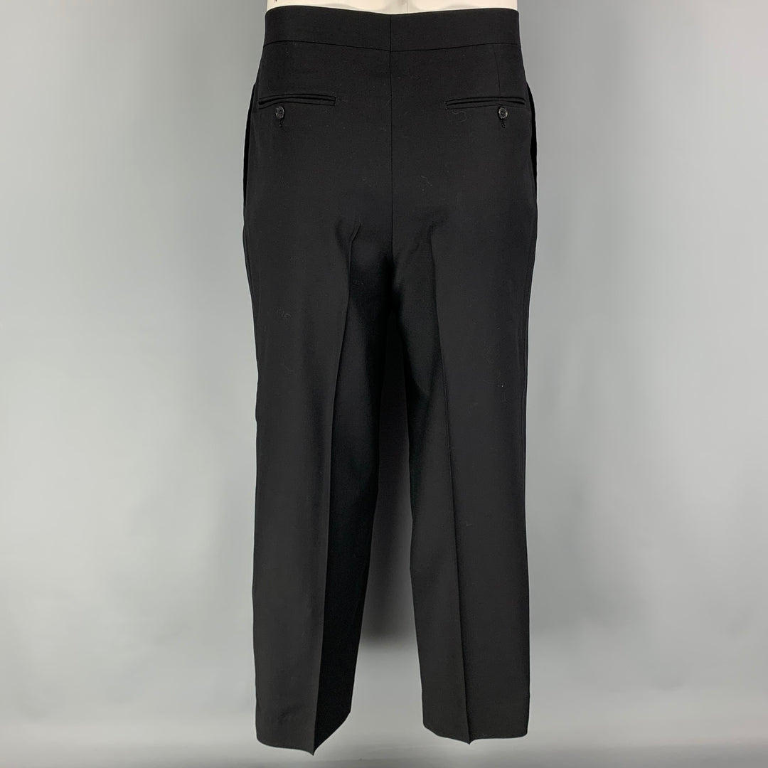 ERMENEGILDO ZEGNA Size 40 Black Wool Peak Lapel Tuxedo Suit
