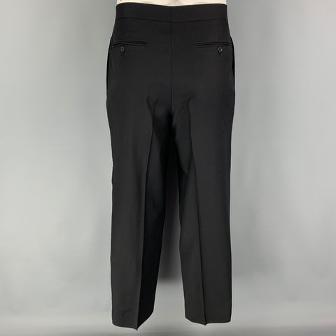 ERMENEGILDO ZEGNA Size 40 Black Wool Peak Lapel Tuxedo Suit