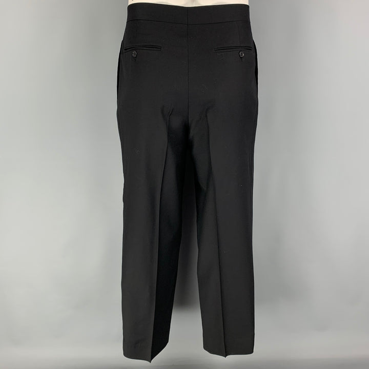 ERMENEGILDO ZEGNA Size 40 Black Wool Peak Lapel Tuxedo Suit