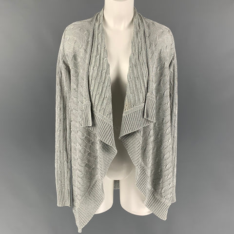 RALPH LAUREN Black Label Taille S Cardigan ouvert en coton mélangé argenté