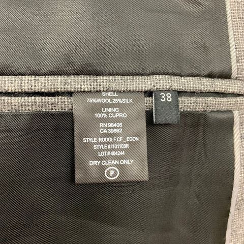 THEORY Size 38 Gray Grid Wool Silk Notch Lapel Sport Coat