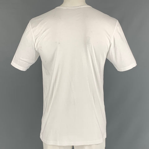 MARC JACOBS Size XL White Solid Cotton Short Sleeve T-shirt