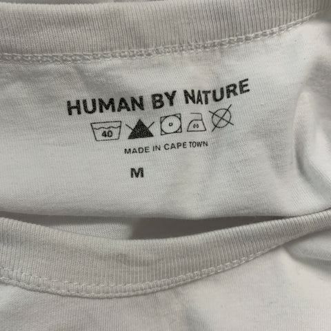 HUMAN BY NATURE Size M White Blue Graphic Jersey T-shirt