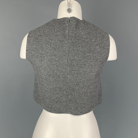 VIKA GAZINSKAYA Taille 0 Gris Bleu Vert Laine Applique Sans Manches Casual Top
