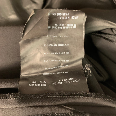 PRADA Taille 8 Pantalon habillé en polyester viscose noir à devant plat