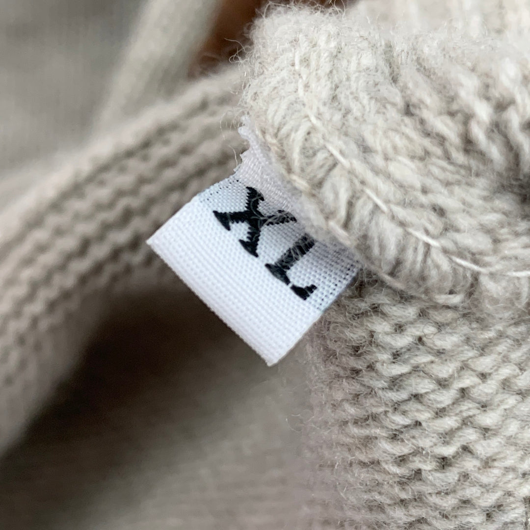 ALEXANDER MCQUEEN Size XL Grey Brown Knit Wool V-Neck Sweater