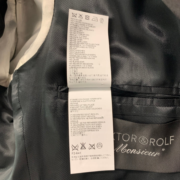 VIKTOR & ROLF Size 42 Black Metallic Jacquard Polyester Blend Sport Coat