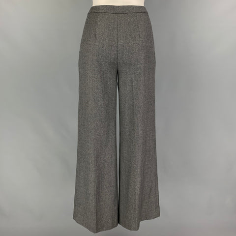 VALENTINO Size 6 Grey Wool Cashmere Heather Wide Leg Dress Pants