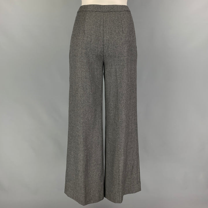 VALENTINO Taille 6 Pantalon habillé en laine et cachemire gris chiné à jambe large