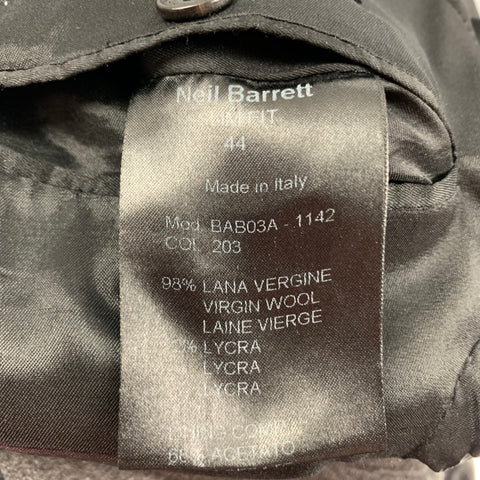 NEIL BARRETT Size 34 Grey Wool Lycra Single Breasted Suit