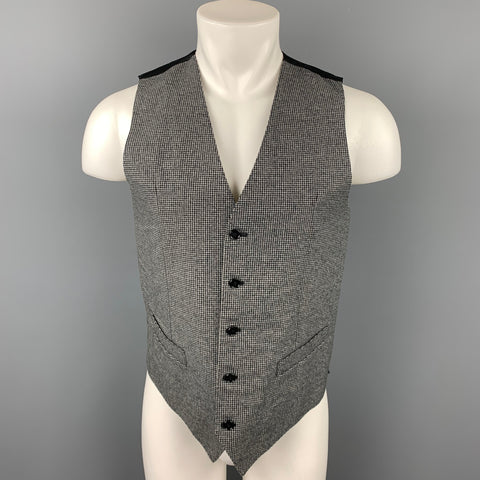 DOLCE &amp; GABBANA Talla 38 Chaleco de algodón de pata de gallo gris y negro