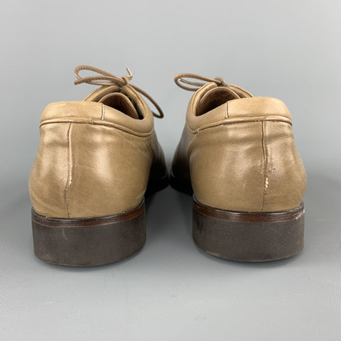 HERNI DE VIGNON Size 7.5 Taupe Solid Leather Lace Up