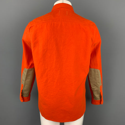 TODD SNYDER x L.L. BEAN Size M Orange Cotton Elbow Patches Long Sleeve Shirt