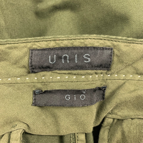 UNIS Size 33 Forest Green Cotton Button Fly Casual Pants