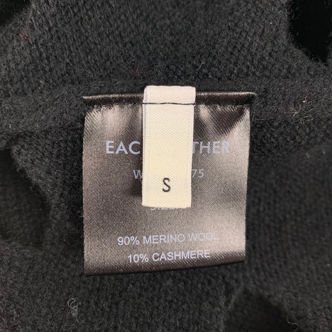 EACH X OTHER Size S Black Merino Wool Distressed Crew-Neck Sweater