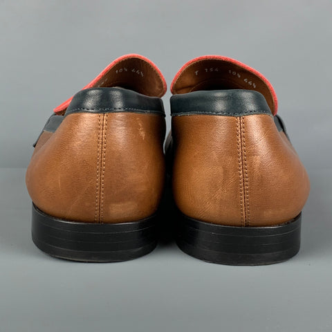 PAUL SMITH Size 10.5 Brown Multi-Color Leather Slip On Loafers