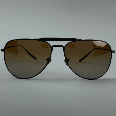SALT Black Titanium Aviator Sunglasses