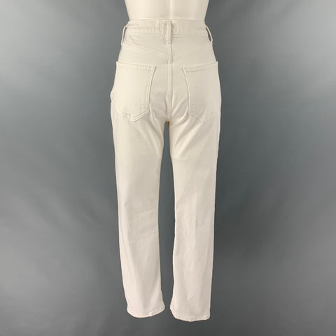 AGOLDE Size 27 Cream Cotton  Elastane Button Fly Jeans