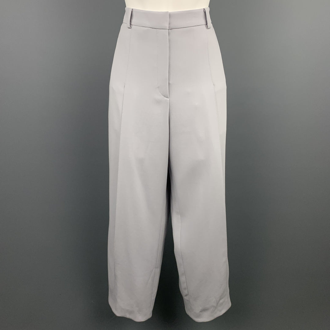 GIORGIO ARMANI Size 14 Grey Virgin Wool Pleated Dress Pants