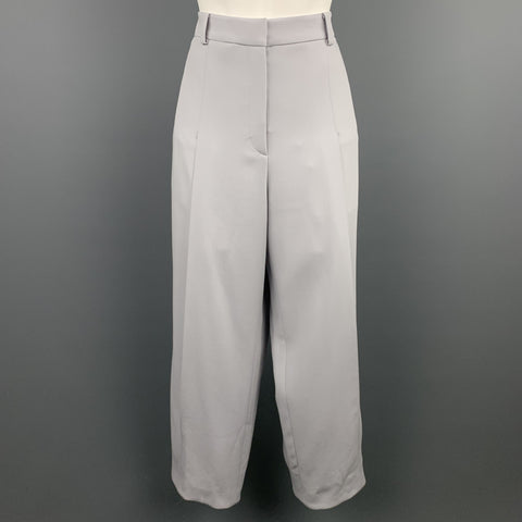 GIORGIO ARMANI Size 14 Grey Virgin Wool Pleated Dress Pants