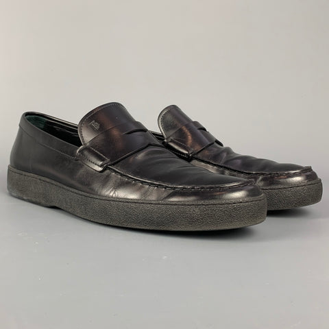 TOD'S Mocasines sin cordones con correa Penny de cuero negro talla 8