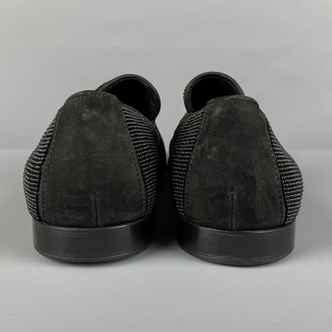 DONALD J PLINER Size 9 Black Gold Stars Beaded Leather Slip On Loafers