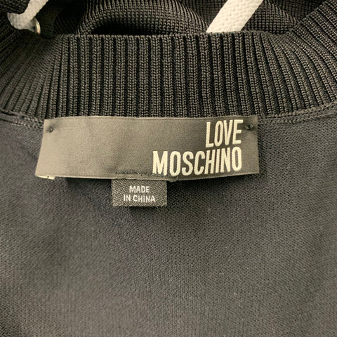 LOVE MOSCHINO Size 6 Black Viscose / Polyamide White Laces Pullover