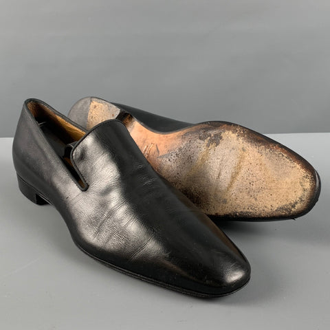 PAUL STUART Size 9.5 Black Leather Loafers