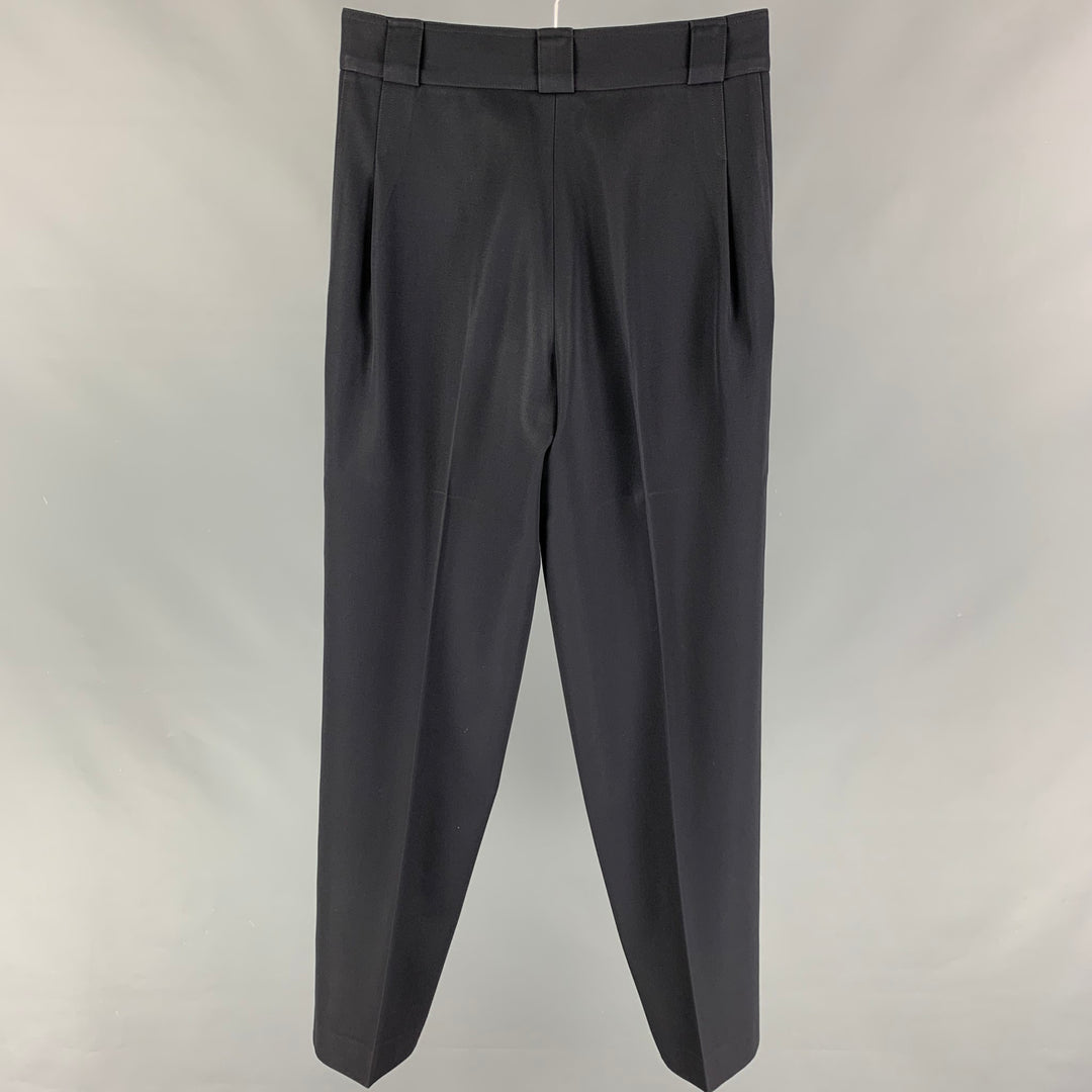 Vintage GIANNI VERSACE Size 28 Black Pleated Wool High Waisted Dress Pants