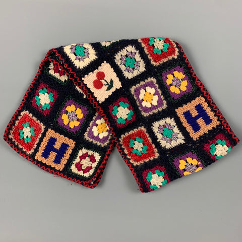 Vintage HYSTERIC GLAMOUR Multi-Color Patchwork Crochet Scarf