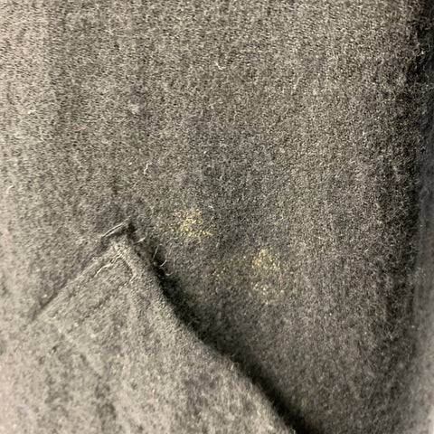 YOHJI YAMAMOTO Size L Black Contrast Stitch Wool Patch Pockets Coat