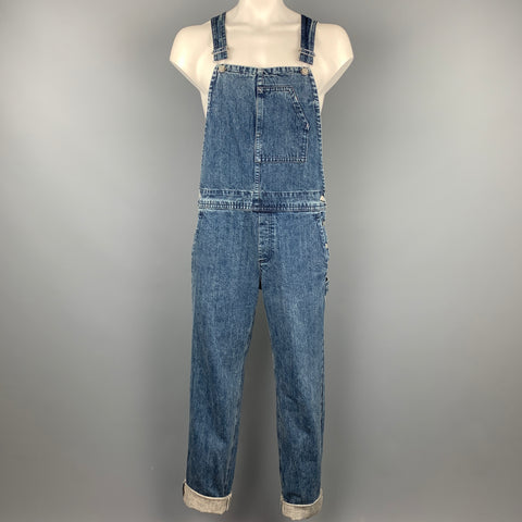 A.P.C. Size L Indigo Wash Denim Classic Overalls