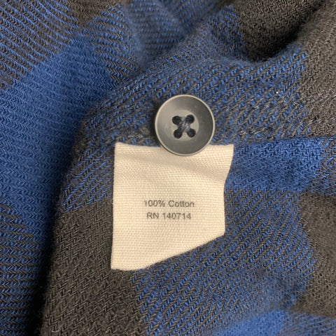 ALEX MILL Size M Blue & Black Plaid Cotton Button Up Long Sleeve Shirt