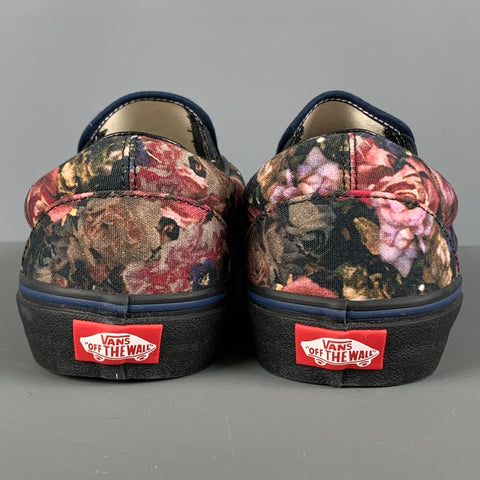 VANS Size 11 Multi-Color Floral Canvas Slip On Sneakers
