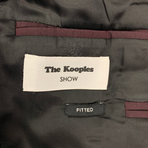 THE KOOPLES Size 34 Burgundy Wool Mohair Notch Lapel Suit
