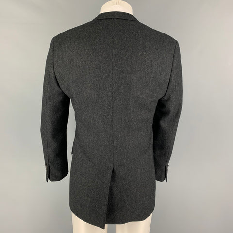 MATTISON Size 40 Black Grey Herringbone Wool Notch Lapel Sport Coat