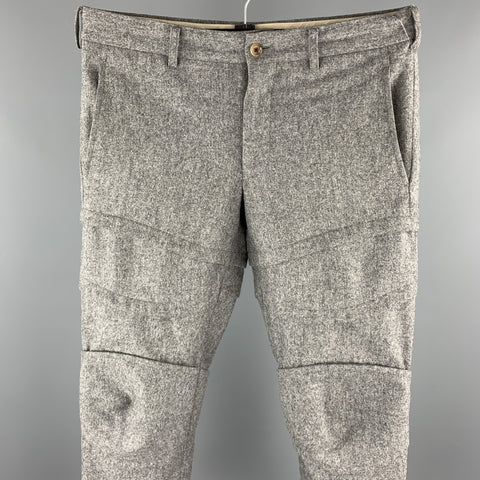 COMME des GARCONS HOMME PLUS Size S Grey Stitched Wool Blend Dress Pants