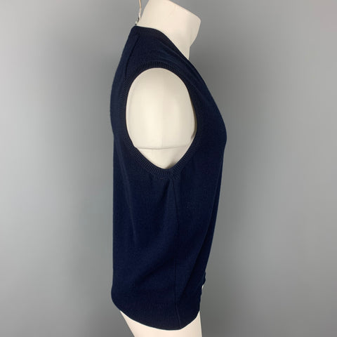 BROOKS BROTHERS Size L Navy Cashmere V-Neck Vest