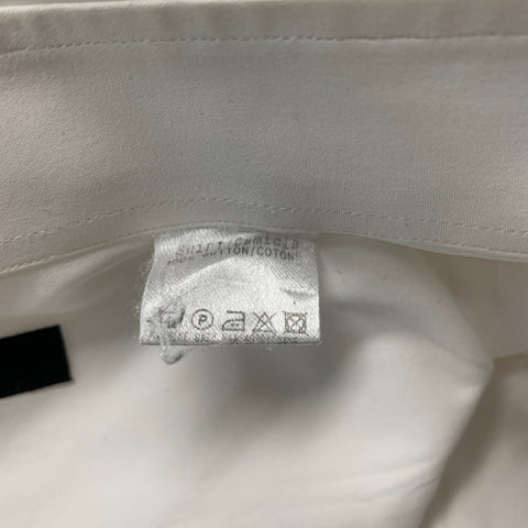 GUCCI Size M White Cotton Epaulettes Long Sleeve Shirt
