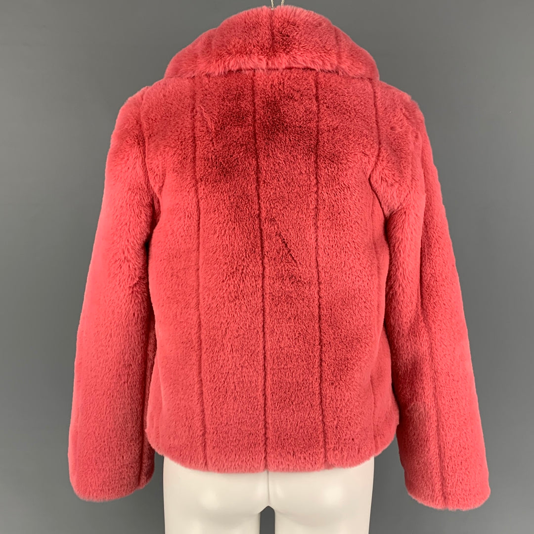 ALICE + OLIVIA Size XS Pink Polyester Textured Faux Fur Jacket