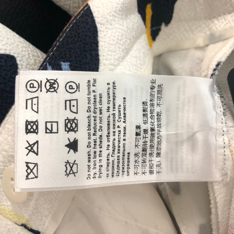 ESCADA Size 4 White Multicolour Cotton Blend Abstract floral Dress Pants